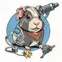 guinea pig with tattoo machine tattoo design idea