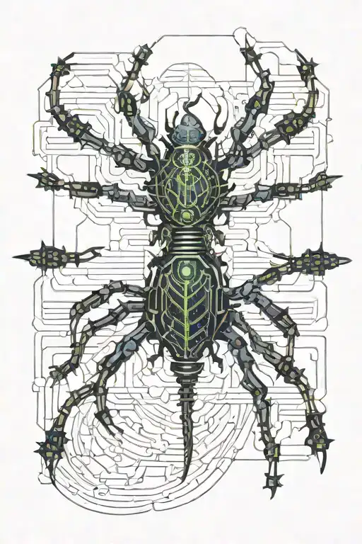 centipede pierced by crosses from Evangelion tattoo design idea