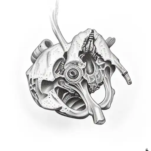 broken bones tattoo design idea