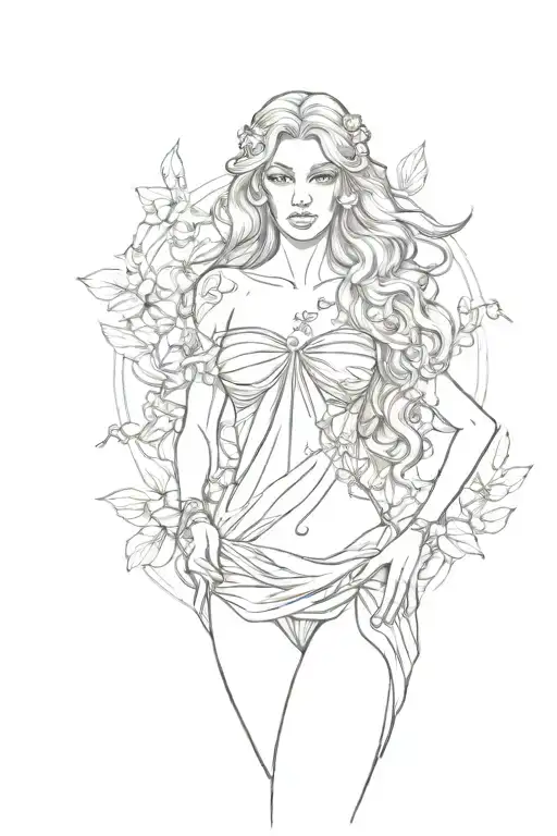 full body Aphrodite realistic sexy girl shoulder tattoo tattoo design idea