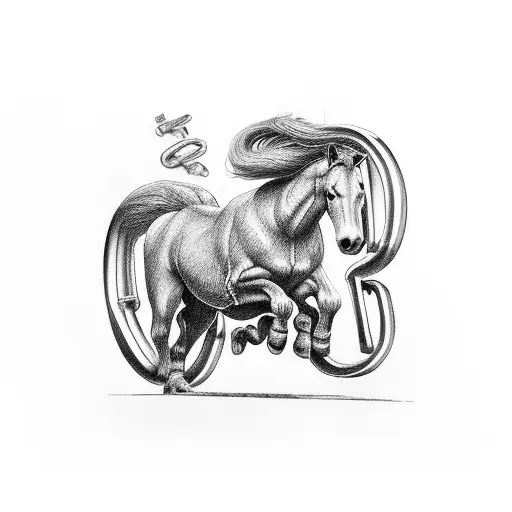 1999 Dodge Ram 2500 with 2 horse shoes in back tattoo design idea