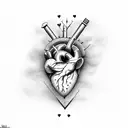 heart surgery with scalpel tattoo design idea