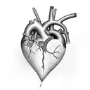 heart surgery with scalpel tattoo design idea