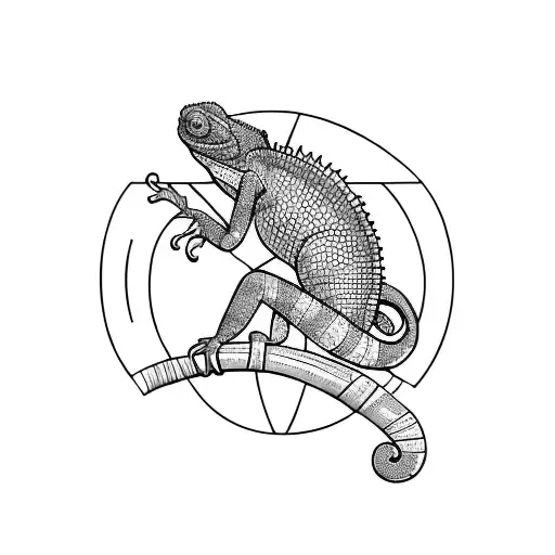 chameleon tattoo design idea