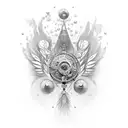 geometric or steampunk, colorful peacock tattoo. tattoo design idea