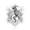 geometric or steampunk, colorful peacock tattoo. tattoo design idea