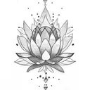 A bear hugging a lotus flower, symbolizing peace and strength tattoo design idea