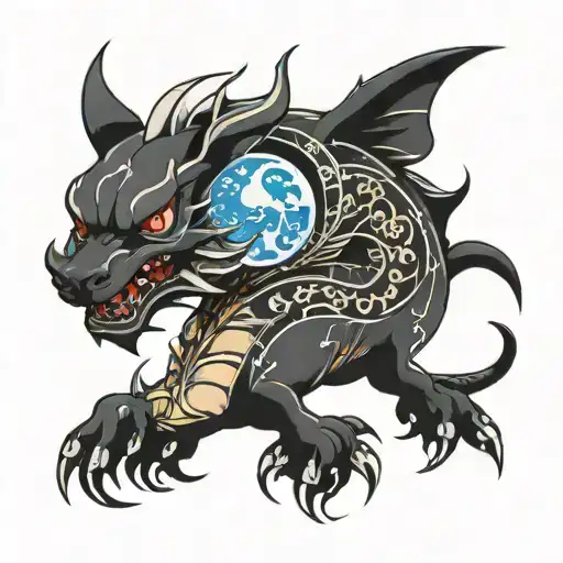 drakon kaku luna i chernushki tattoo design idea