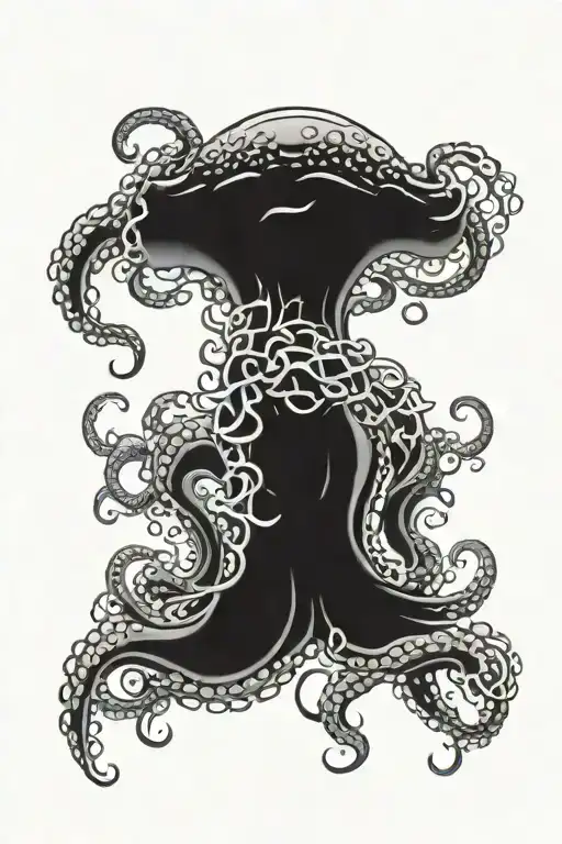 kraken tentacles emerging tattoo design idea