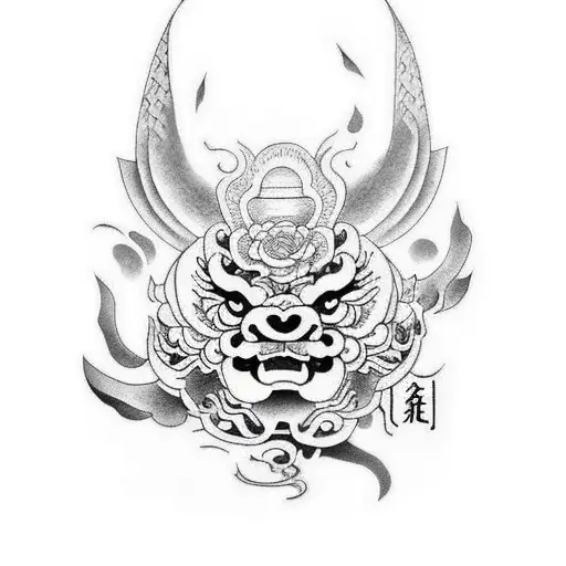 frase siempre fuerte en chino tattoo design idea