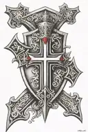 knights Templar shield templar cross tattoo design idea