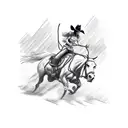 cowgirl riding bomb tattoo design idea