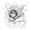 2 Roses with stars and butterflies around tattoo design idea