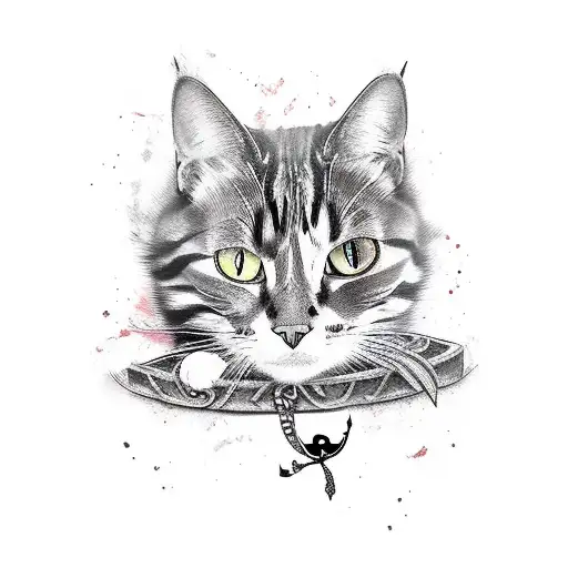 pirate calico cat tattoo design idea