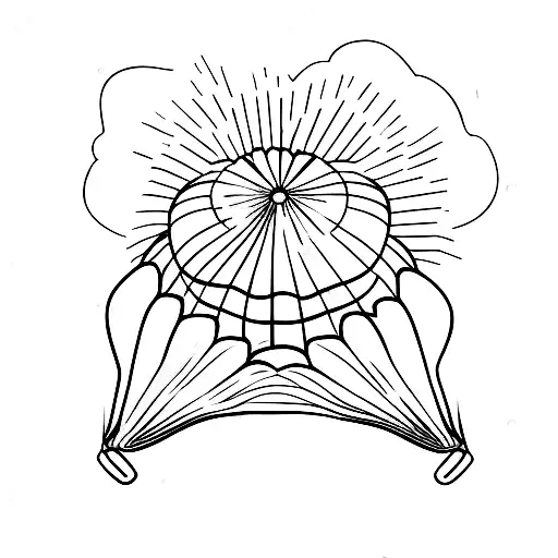 A group of parachutes forming the shape of a heart tattoo design idea