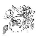 snowdrop flower and Capricorn zodiac  tattoo design idea