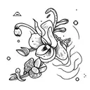 snowdrop flower and Capricorn zodiac  tattoo design idea