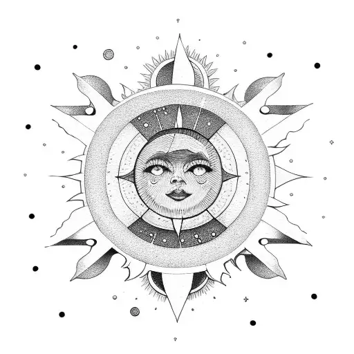 Moon and Sun tattoo design idea