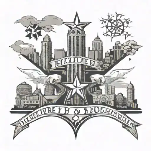 big tex dallas skyline tattoo design idea