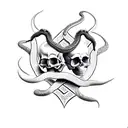 skull with snake and scorpion tattoo design idea