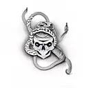 skull with snake and scorpion tattoo design idea
