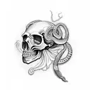 skull with snake and scorpion tattoo design idea