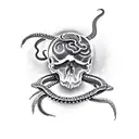 skull with snake and scorpion tattoo design idea