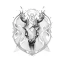  A captivating abstract representation of the blacksmith's legacy in a tattoo design. The concept explores bold, fluid f tattoo design idea