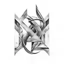  A captivating abstract representation of the blacksmith's legacy in a tattoo design. The concept explores bold, fluid f tattoo design idea