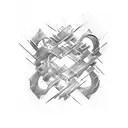  A captivating abstract representation of the blacksmith's legacy in a tattoo design. The concept explores bold, fluid f tattoo design idea