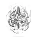  A captivating abstract representation of the blacksmith's legacy in a tattoo design. The concept explores bold, fluid f tattoo design idea