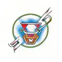 martini tattoo design idea