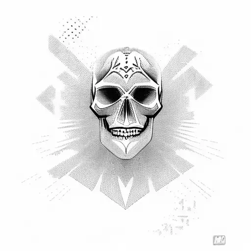 skull man holding a celtic pistol tattoo design idea