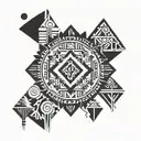 Native American tribal pattern mix with Mexican tribal  tattoo design idea