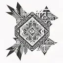 Native American tribal pattern mix with Mexican tribal  tattoo design idea