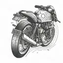 Create a tattoo of a sleek bike racing around the curves of the Barcelone track tattoo design idea