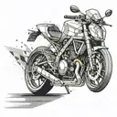 Create a tattoo of a sleek bike racing around the curves of the Barcelone track tattoo design idea