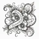 Incorporate your daughter's name in a elegant script font, intertwined with a floral vine design tattoo design idea