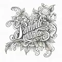 Incorporate your daughter's name in a elegant script font, intertwined with a floral vine design tattoo design idea