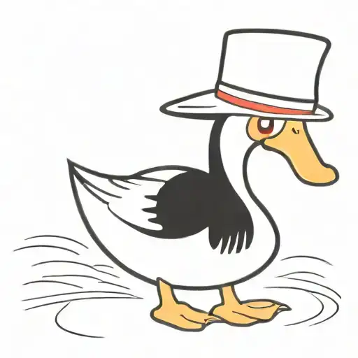 duck with Vietnamese hat on tattoo design idea