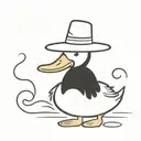 duck with Vietnamese hat on tattoo design idea