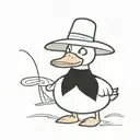 duck with Vietnamese hat on tattoo design idea