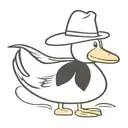 duck with Vietnamese hat on tattoo design idea