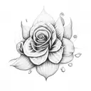 Flower and beatle tattoo design idea