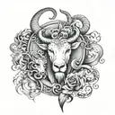 my four children represented as male Leo male Aries female Taurus female capricorn tattoo design idea