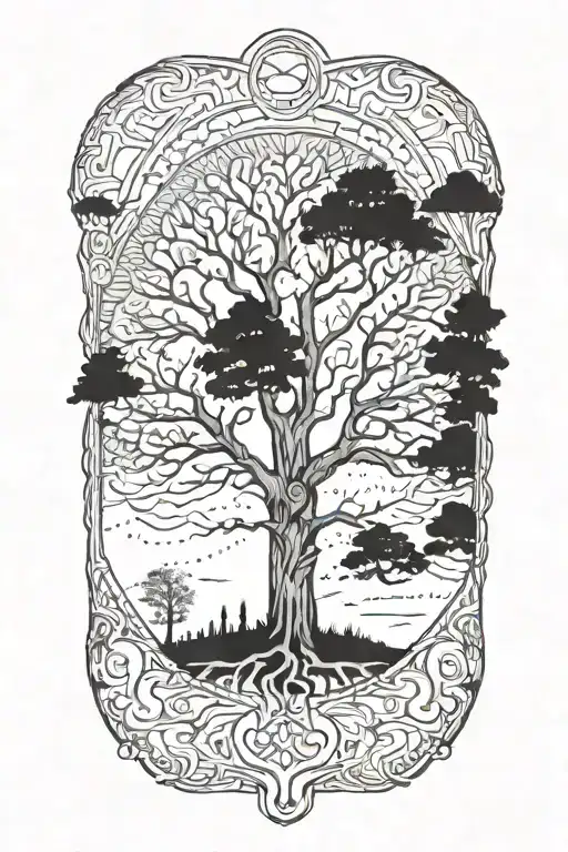 tree of life inside the outline of the state of Indiana  tattoo design idea