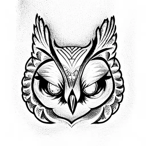 Owl and all seeing eye  tattoo design idea