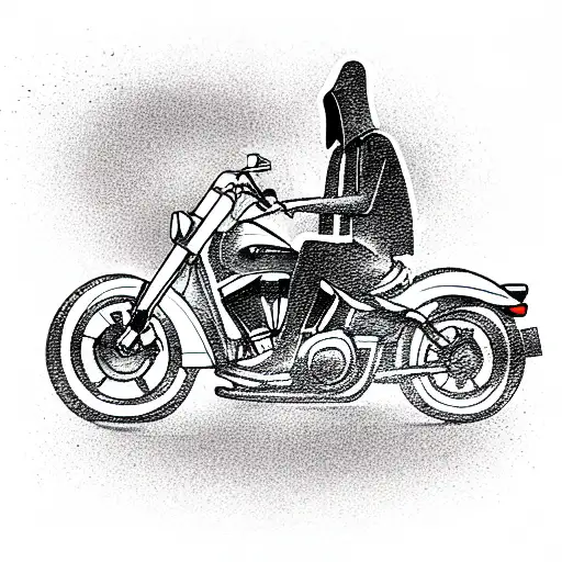 Grim Reaper riding a Harley Davidson R.I.P STACEY WAYNE  tattoo design idea