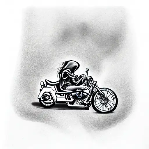 Grim Reaper riding a Harley Davidson R.I.P STACEY WAYNE  tattoo design idea