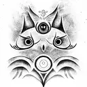 Owl and all seeing eye  tattoo design idea